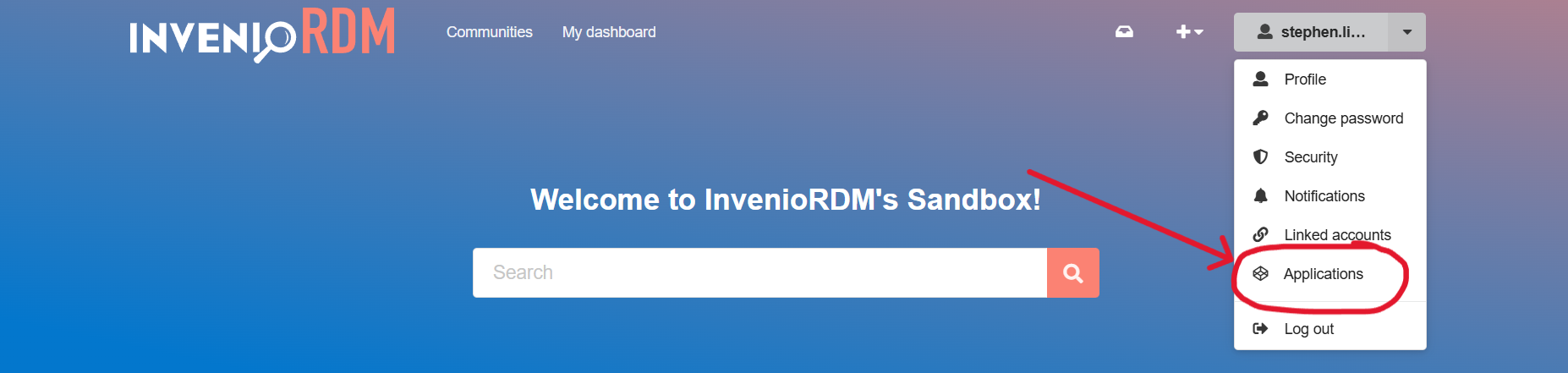 Image showing where to find *Applications*